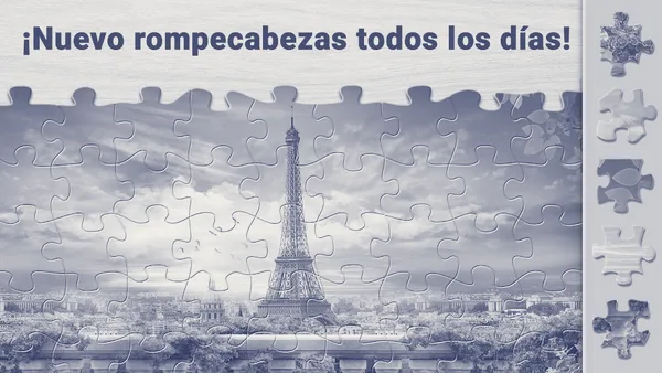 Puzzle de encaixe a meio, com peças por colocar ao lado