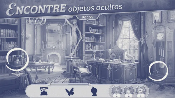 Cena de caça-objetos com uma lista de itens por encontrar